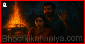 जलती कार और जंगल की परछाइयाँ